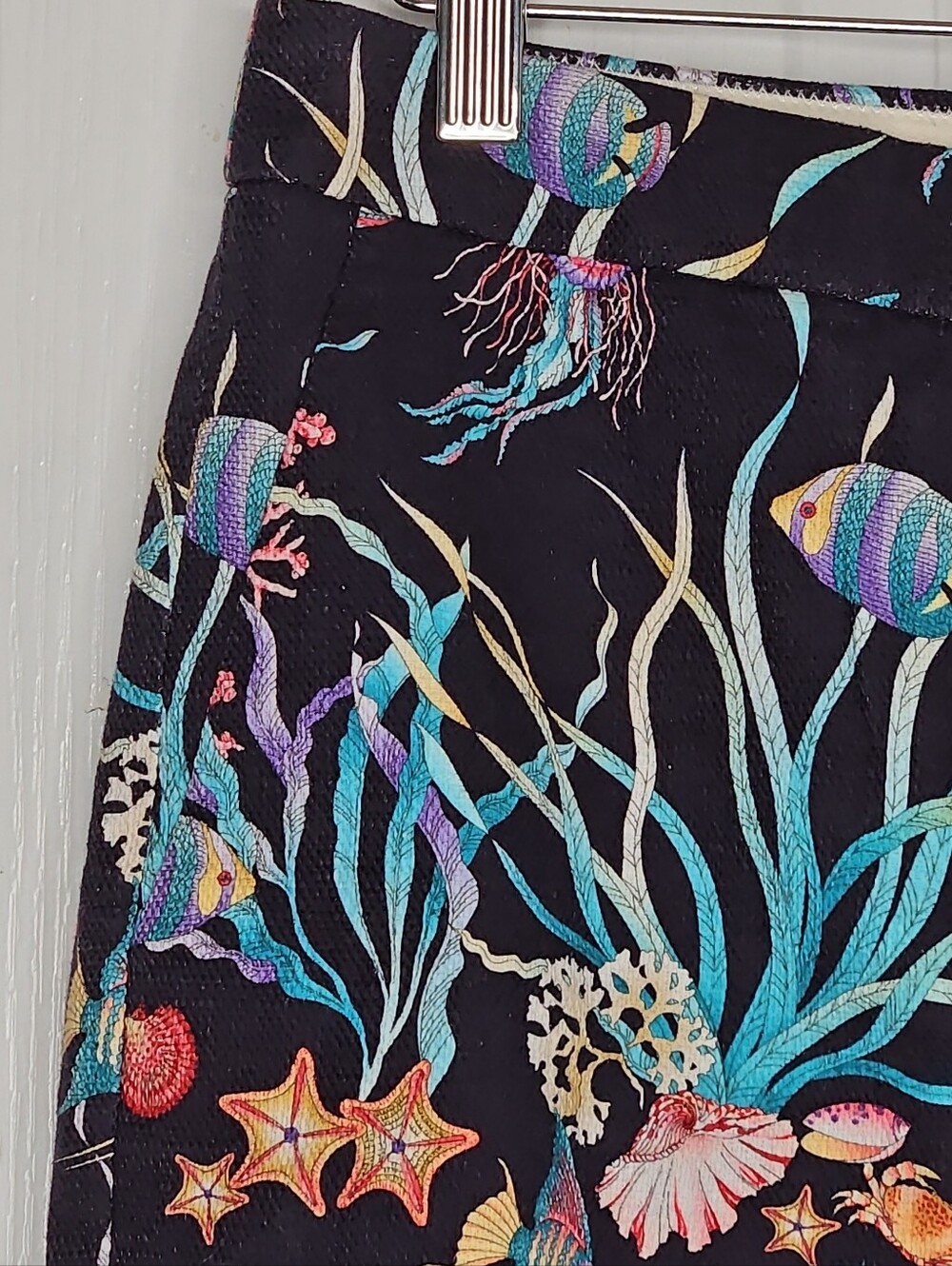 J CREW Collection Patio Pant 4 Ratti Under The Sea Print Straight Leg Crop $148 - Picture 3 of 16